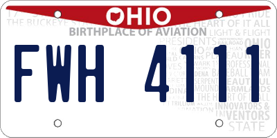 OH license plate FWH4111