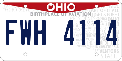 OH license plate FWH4114
