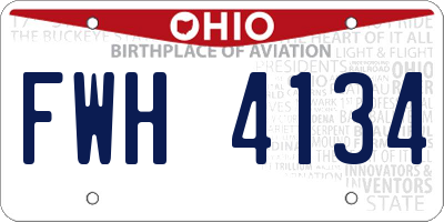 OH license plate FWH4134