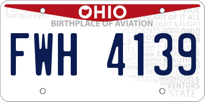 OH license plate FWH4139