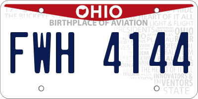 OH license plate FWH4144