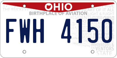 OH license plate FWH4150