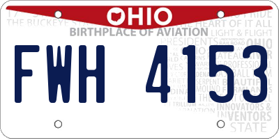 OH license plate FWH4153