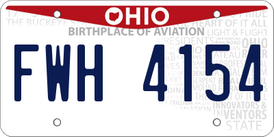 OH license plate FWH4154