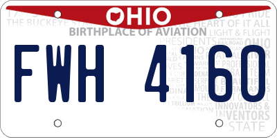 OH license plate FWH4160