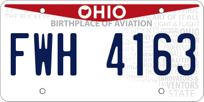 OH license plate FWH4163