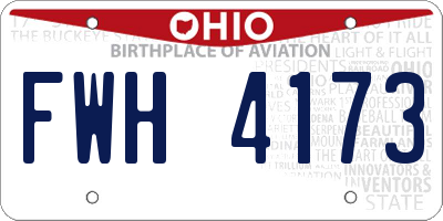 OH license plate FWH4173