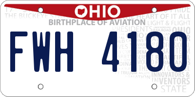 OH license plate FWH4180