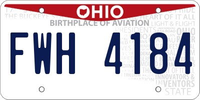 OH license plate FWH4184