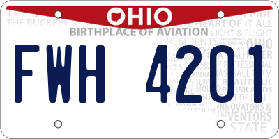 OH license plate FWH4201