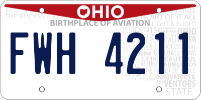 OH license plate FWH4211