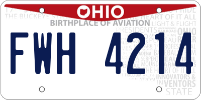 OH license plate FWH4214