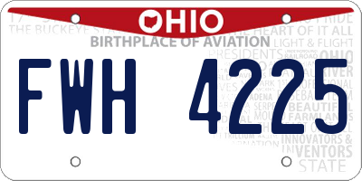 OH license plate FWH4225