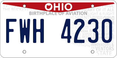 OH license plate FWH4230