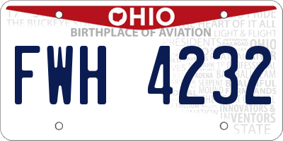 OH license plate FWH4232