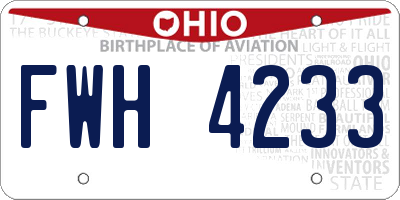 OH license plate FWH4233