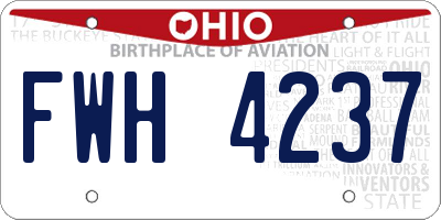 OH license plate FWH4237