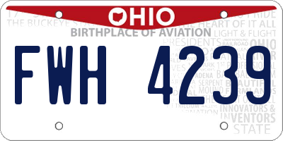 OH license plate FWH4239