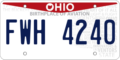 OH license plate FWH4240