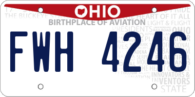 OH license plate FWH4246