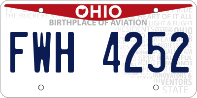 OH license plate FWH4252