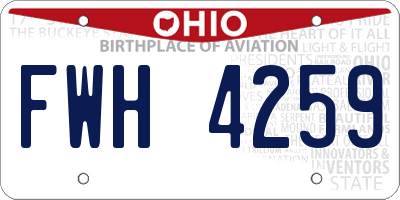OH license plate FWH4259