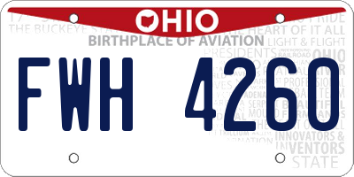 OH license plate FWH4260