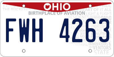 OH license plate FWH4263