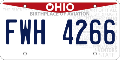 OH license plate FWH4266