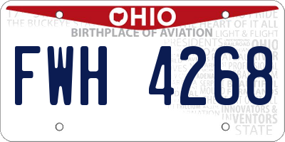OH license plate FWH4268