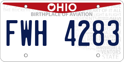 OH license plate FWH4283