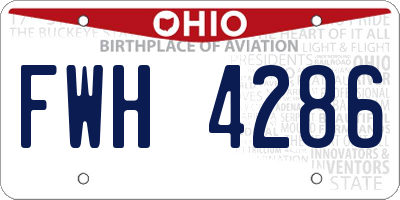 OH license plate FWH4286
