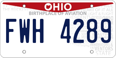 OH license plate FWH4289