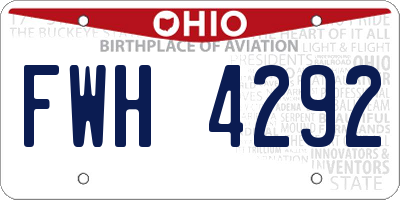 OH license plate FWH4292