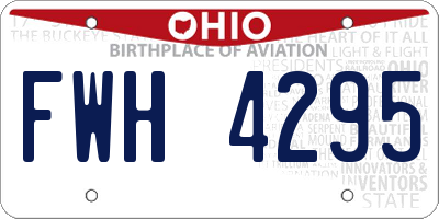 OH license plate FWH4295