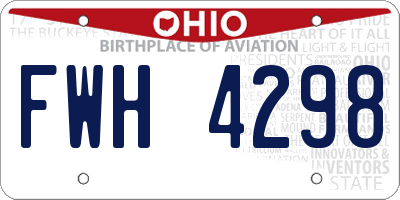 OH license plate FWH4298