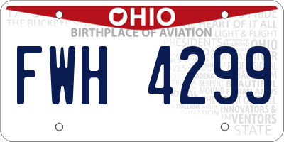 OH license plate FWH4299