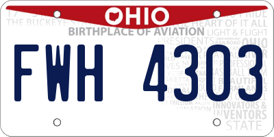 OH license plate FWH4303