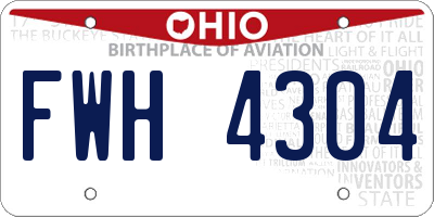OH license plate FWH4304