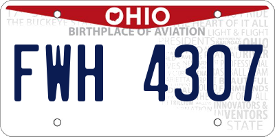 OH license plate FWH4307