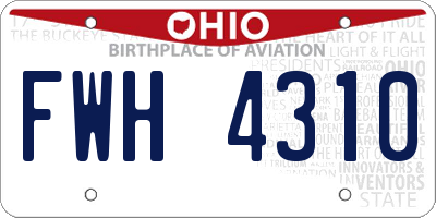 OH license plate FWH4310