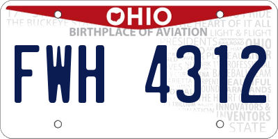 OH license plate FWH4312