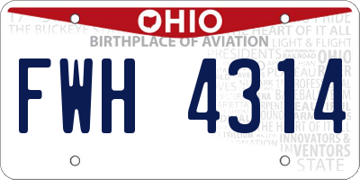 OH license plate FWH4314