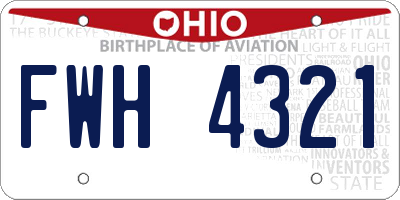 OH license plate FWH4321