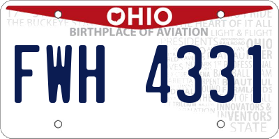 OH license plate FWH4331