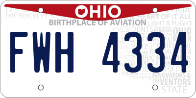 OH license plate FWH4334