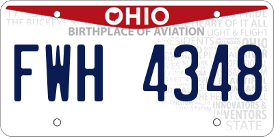 OH license plate FWH4348