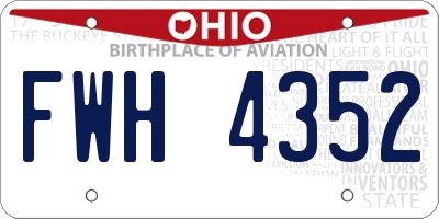 OH license plate FWH4352