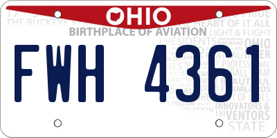 OH license plate FWH4361