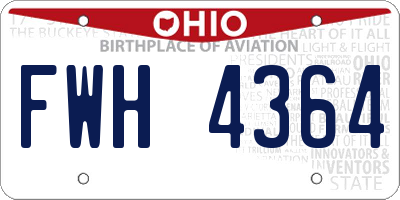 OH license plate FWH4364
